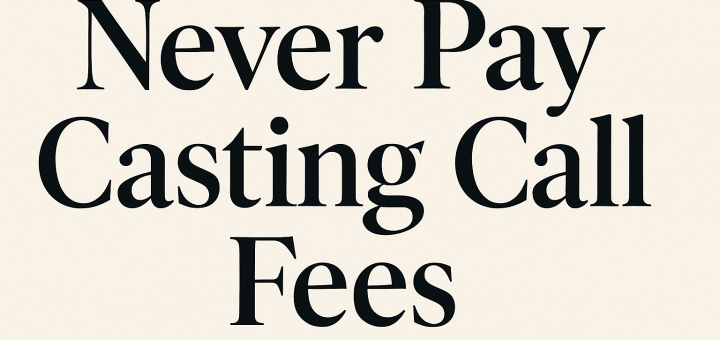 Young actor pausing before paying at a casting agency door, hesitating with wallet in hand.
