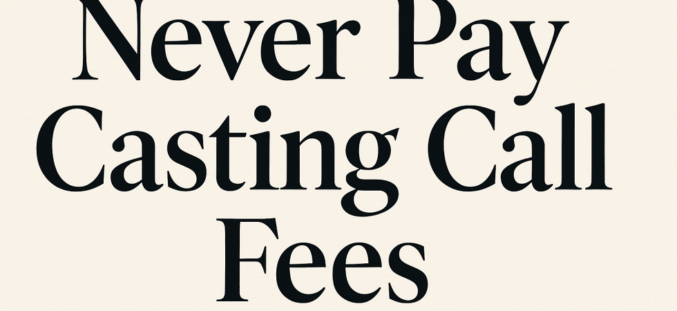 Young actor pausing before paying at a casting agency door, hesitating with wallet in hand.